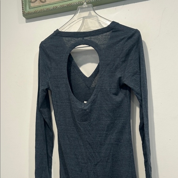 Chaser long sleeve open back V-Neck Maxi Dress triblend jersey medium - Picture 6 of 6